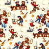 Rodeo Kids Cream Western Cowgirl Cowboy Fabric CX1147 - Michael Miller Quilting Cotton Fabric