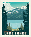 SALE Destinations Poster Panel P10022 Lake Tahoe - Riley Blake Designs - Outdoors Recreation California Mountains - Quilting Cotton Fabric