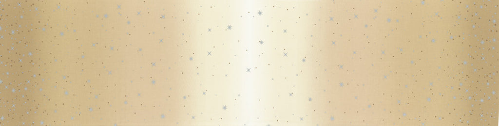 SALE Ombre Fairy Dust METALLIC 10871 Sand - Moda - Light to Darker Gold with Silver SPARKLE Stars - Quilting Cotton Fabric