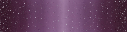 SALE Ombre Fairy Dust METALLIC 10871 Aubergine - Moda - Light to Darker Eggplant Purple with Silver SPARKLE Stars - Quilting Cotton Fabric