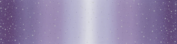 SALE Ombre Fairy Dust METALLIC 10871 Iris - Moda - Light to Darker Purple with Silver SPARKLE Stars - Quilting Cotton Fabric