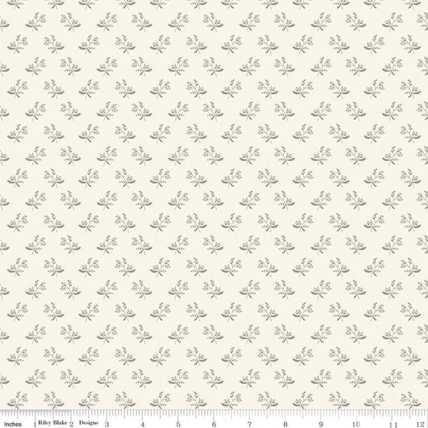 SALE My Heritage Branches C9794 Cream - Riley Blake Designs - Sprigs Leaves Berries  - Quilting Cotton Fabric
