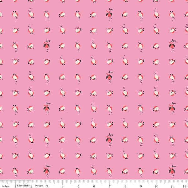 CLEARANCE Idyllic Love Buds C9883 Hot Pink - Riley Blake Designs - Flower Buds Flowers Floral Love - Quilting Cotton Fabric