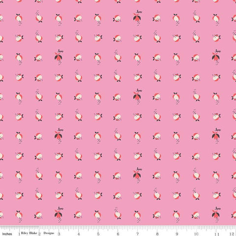 CLEARANCE Idyllic Love Buds C9883 Hot Pink - Riley Blake Designs - Flower Buds Flowers Floral Love - Quilting Cotton Fabric
