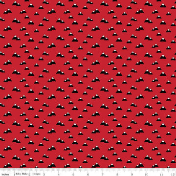 SALE Wild at Heart Mountains C9823 Red - Riley Blake Designs - Outdoors Mountain Peaks Black Red Cream - Quilting Cotton Fabric