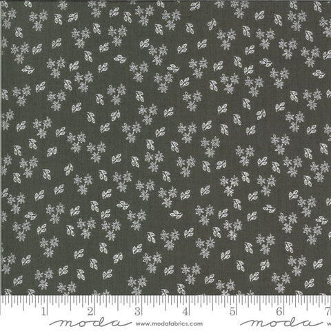 35" End of Bolt Piece - SALE Balboa Jasmine 37594 Charcoal - Moda Fabrics - Flowers Floral Gray - Quilting Cotton Fabric