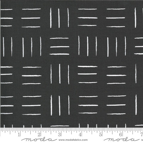 SALE Zoology Opposing Lines 48304 Charcoal - Moda Fabrics - Geometric Black with Ivory Natural Off White - Quilting Cotton Fabric