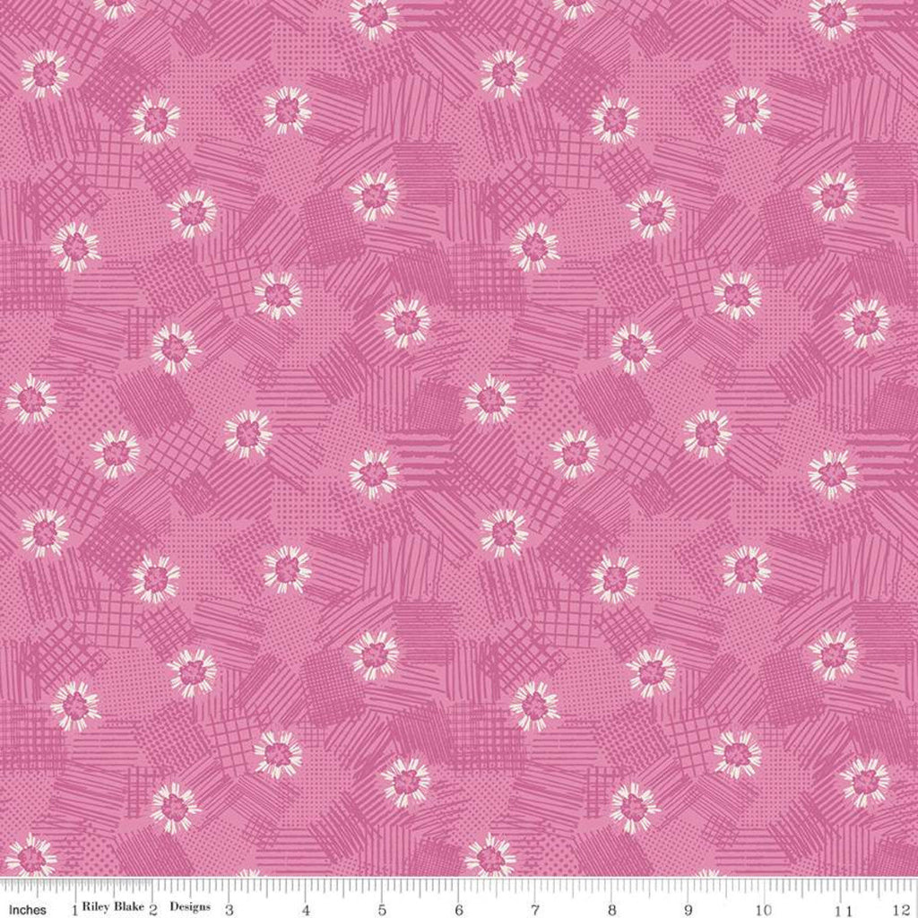 SALE Meadow Lane Scribbled Floral C10123 Pink - Riley Blake Designs - Floral Flowers Tone-on-Tone -  Quilting Cotton Fabric