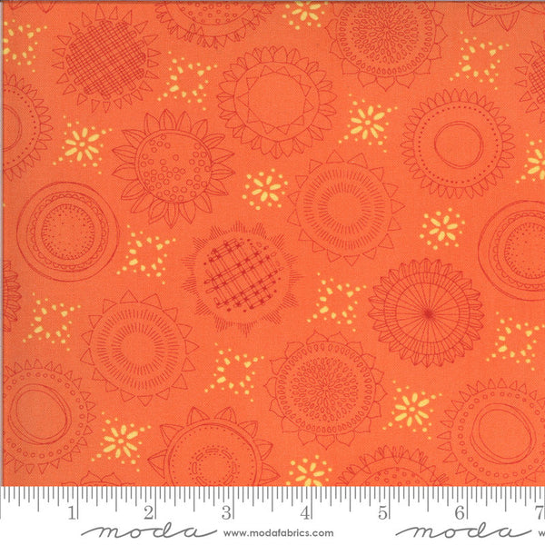 26" End of Bolt - SALE Solana Varietals 48682 Clementine - Moda Fabrics - Floral Flowers Orange - Quilting Cotton Fabric