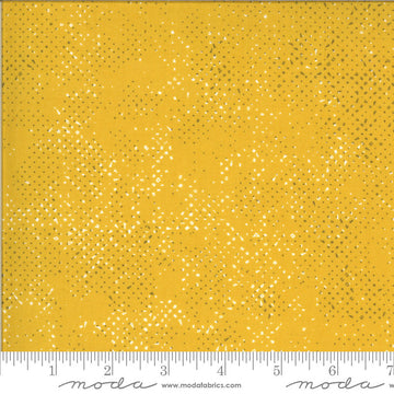 SALE Quotation Spotted 1660 Mustard - Moda Fabrics - Yellow Gold Cream Polka Dot Dots Dotted - Quilting Cotton Fabric