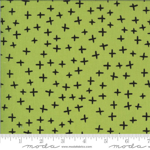 29" End of Bolt Piece - SALE Quotation Plus 1734 Pistachio - Moda Fabrics - Green Black Plus Signs  - Quilting Cotton Fabric