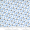 SALE Figs & Shirtings Flour Sack 20393 Cornflower - Moda Fabrics - Floral Flowers Blue on Natural - Quilting Cotton Fabric