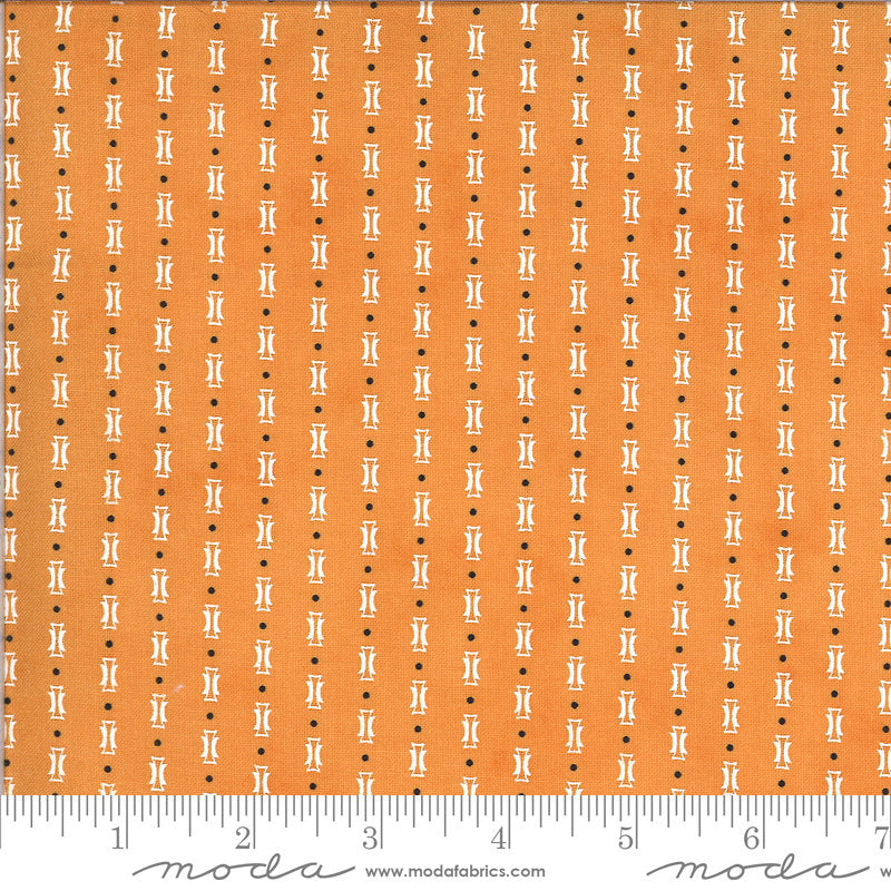 Figs and Shirtings Papas Pajamas 20396 Marmalade - Moda Fabrics - Stripes Striped Natural Off-White on Orange - Quilting Cotton Fabric