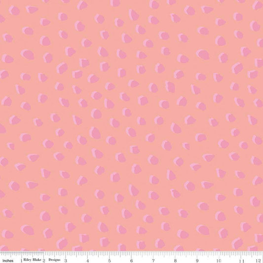 CLEARANCE Spots K10432 Blush Knit - Riley Blake Designs - Overlapping Spots Pink Orange - Jersey KNit cotton  stretch fabric
