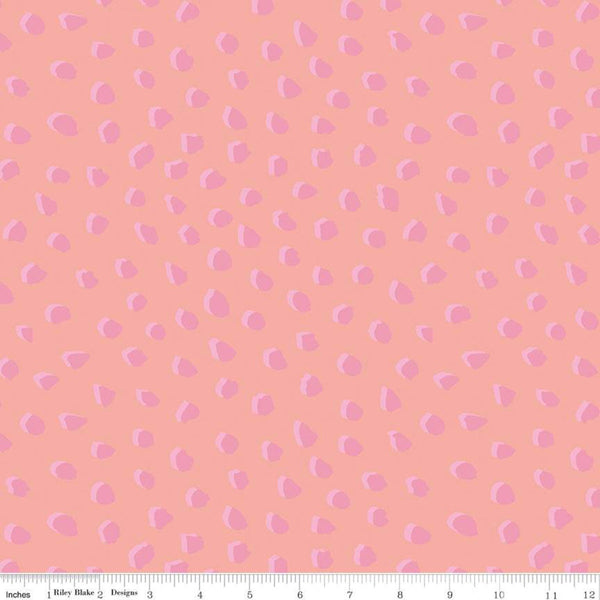 SALE Spots K10432 Blush KNIT - Riley Blake Designs - Two-Colored Overlapping Spots Pink Orange - Jersey KNIT cotton  stretch fabric