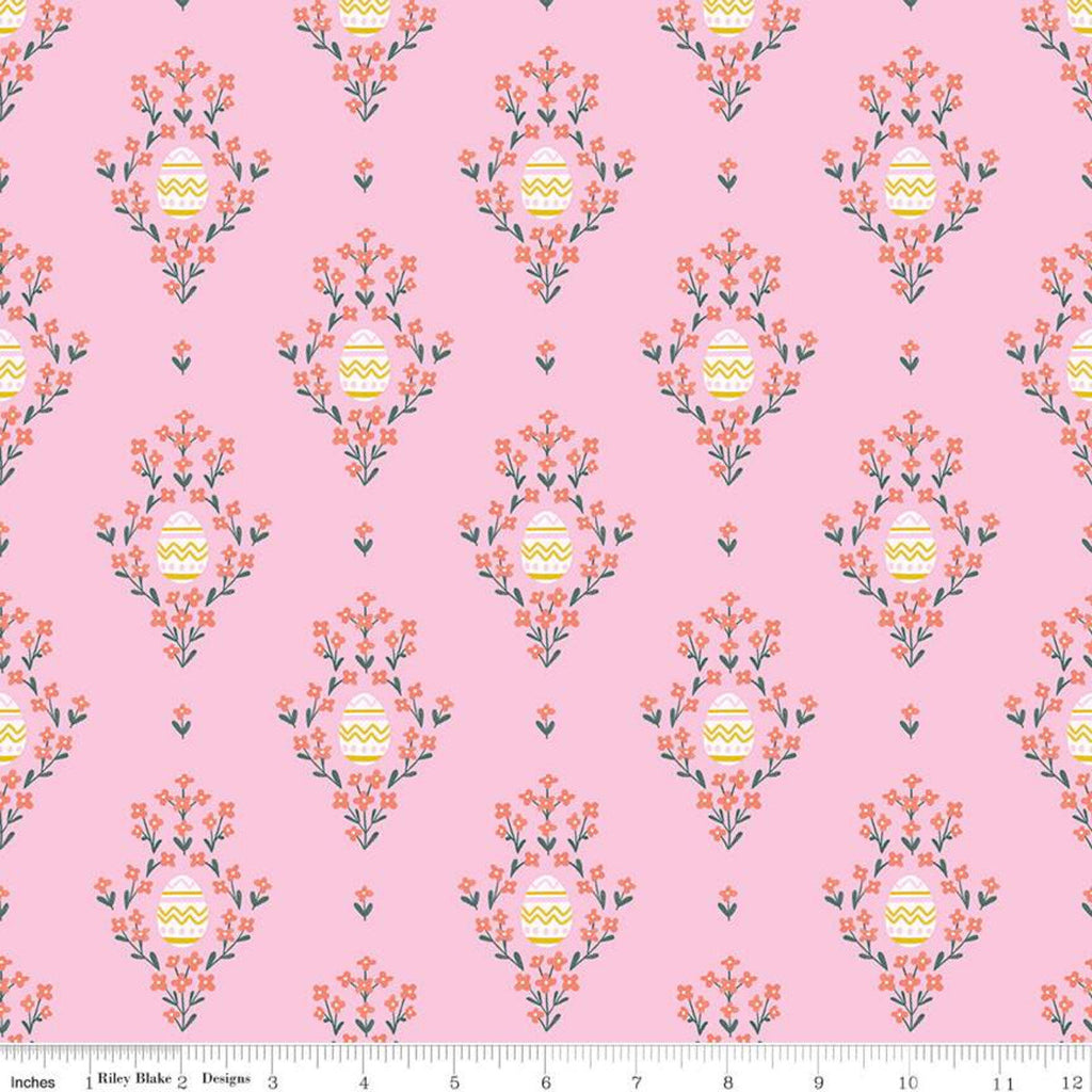 CLEARANCE Easter Egg Hunt Eggs C10271 Pink - Riley Blake Designs - Spring Floral Flowers - Quilting Cotton Fabric