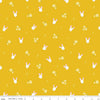 CLEARANCE Easter Egg Hunt Bunnies C10273 Mustard - Riley Blake Designs - Spring Flowers Bunny Heads on Yellow Gold  - Quilting Cotton Fabric