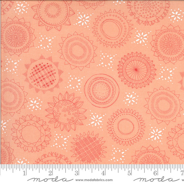 CLEARANCE Solana Varietals 48682 Peach - Moda Fabrics - Floral Flowers Orange - Quilting Cotton Fabric