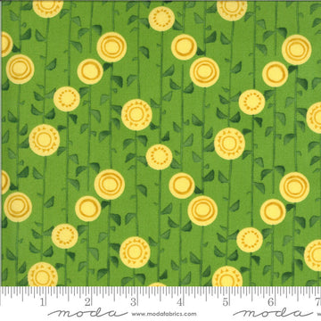 CLEARANCE 30" End of Bolt - Solana Stalks 48683 Sprout - Moda Fabrics - Flowers Leaves Vines Green - Quilting Cotton Fabric