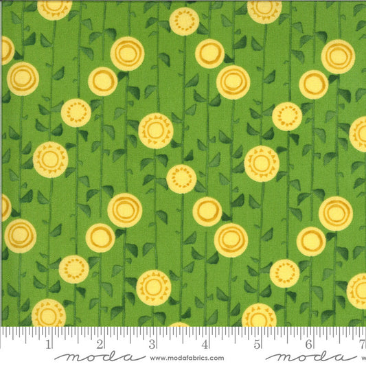 CLEARANCE 30" End of Bolt - Solana Stalks 48683 Sprout - Moda Fabrics - Flowers Leaves Vines Green - Quilting Cotton Fabric