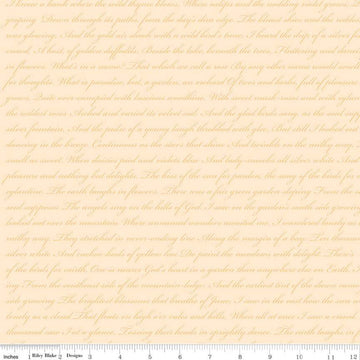 SALE Rose and Violet's Garden Text C10416 Beehive - Riley Blake Designs - Script Words Phrases  - Quilting Cotton Fabric