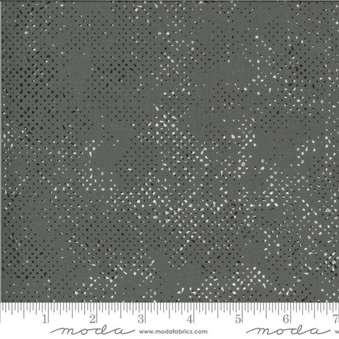 SALE Quotation Spot Quotation Spotted 1660 Graphite - Moda Fabrics - Grey Gray Cream Polka Dot Dots Dotted - Quilting Cotton Fabric