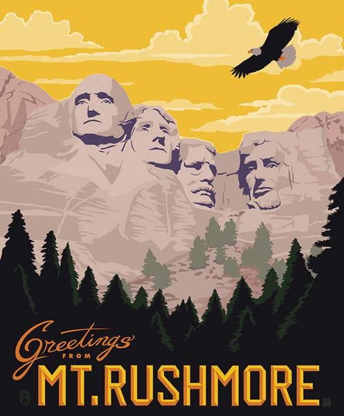 SALE Destinations Poster Panel P10165 Mt. Rushmore - by Riley Blake Designs - South Dakota Presidents Mountain - Quilting Cotton Fabric