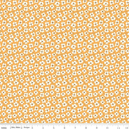 Flea Market Daisy C10219 Yellow - Riley Blake Designs - White Daisies on Yellow Floral Flowers - Lori Holt  - Quilting Cotton Fabric