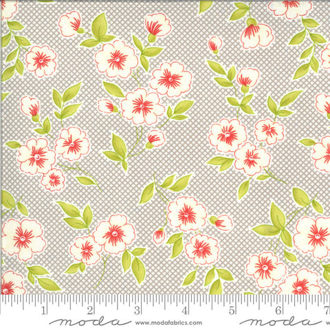 13" End of Bolt - CLEARANCE Figs and Shirtings Pinafore 20390 Dusk - Moda Fabrics - Floral Flowers Diagonal Check - Quilting Cotton Fabric