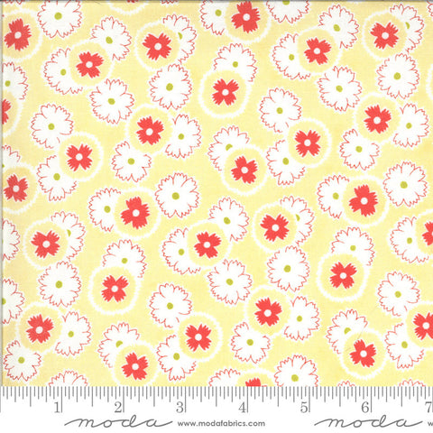 SALE Figs and Shirtings Jelly and Jam 20392 Churned Butter - Moda Fabrics - Floral Yellow Quilting Cotton Fabric