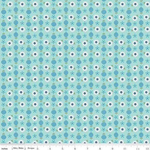 SALE Flea Market Apron C10225 Songbird - Riley Blake Designs - Floral Flowers Blue - Lori Holt  - Quilting Cotton Fabric