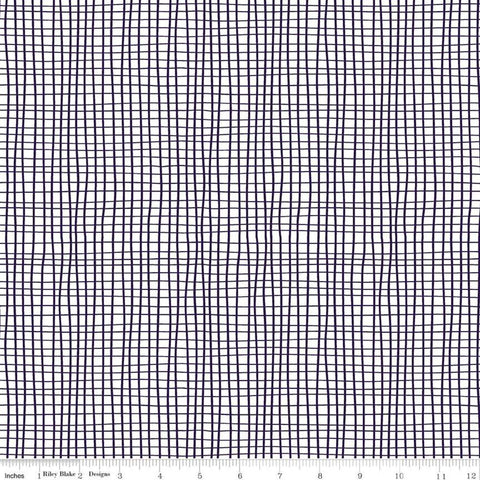 33" End of Bolt - CLEARANCE Grl Pwr Grid C10655 White - Riley Blake - Girl Power Irregular Grid White with Black - Quilting Cotton Fabric