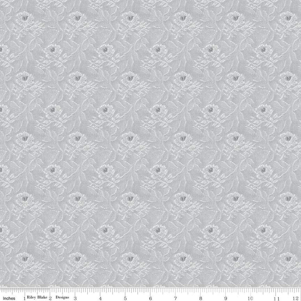 SALE Delightful Tapestry C10253 Gray - Riley Blake Designs - Floral Flowers Tone-on-Tone Roses - Quilting Cotton Fabric