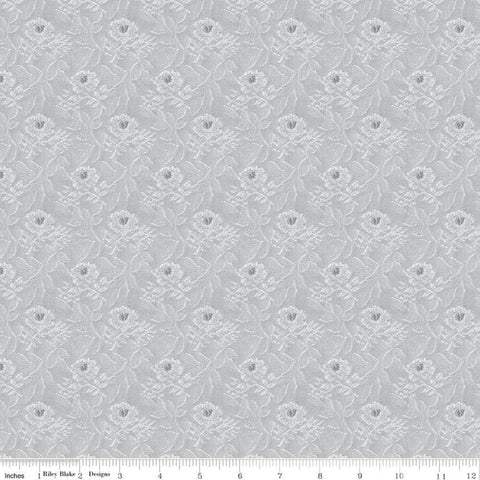 SALE Delightful Tapestry C10253 Gray - Riley Blake Designs - Floral Flowers Tone-on-Tone Roses - Quilting Cotton Fabric