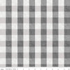 28" End of Bolt - All About Plaids Buffalo Check C635 Gray by Riley Blake Designs - 1" Checks Checkered Gray - Quilting Cotton Fabric