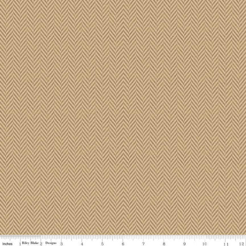 All About Plaids Herringbone C636 Tan by Riley Blake Designs - Broken Staggered Zig Zag - Quilting Cotton Fabric