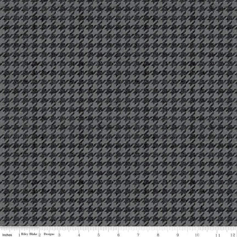 All About Plaids Houndstooth C637 Black by Riley Blake Designs - Broken Check Black Gray - Quilting Cotton Fabric