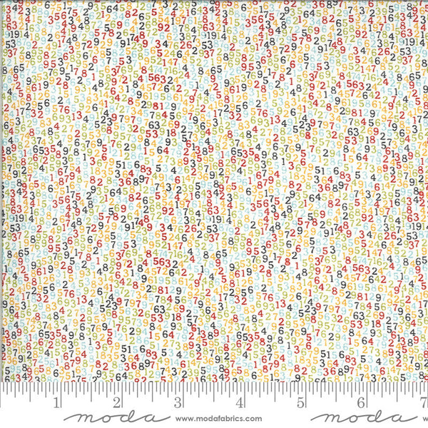 Animal Crackers Numbers 5809 Vanilla Multi - Moda Fabrics - Children's Juvenile Natural Off-White - Quilting Cotton Fabric