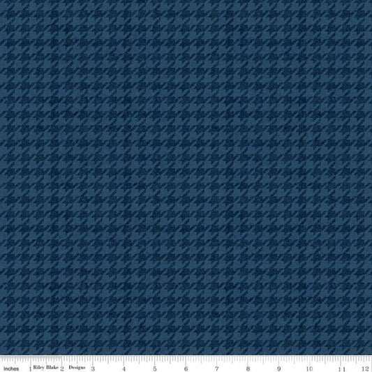 All About Plaids Houndstooth C637 Blue by Riley Blake Designs - Broken Check - Quilting Cotton Fabric