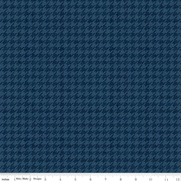 All About Plaids Houndstooth C637 Blue by Riley Blake Designs - Broken Check - Quilting Cotton Fabric