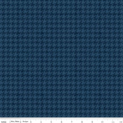 All About Plaids Houndstooth C637 Blue by Riley Blake Designs - Broken Check - Quilting Cotton Fabric