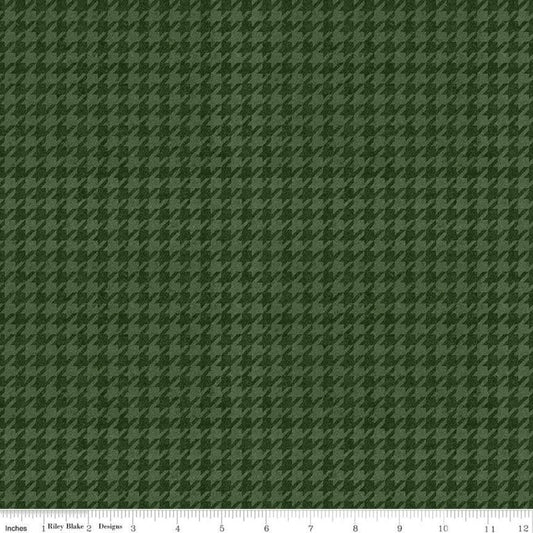 All About Plaids Houndstooth C637 Green by Riley Blake Designs - Broken Check - Quilting Cotton Fabric