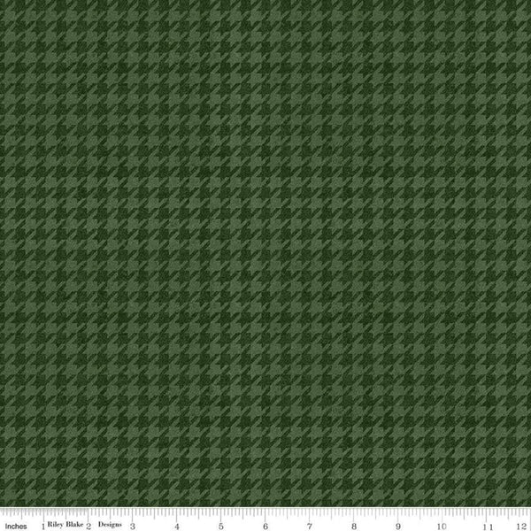 All About Plaids Houndstooth C637 Green by Riley Blake Designs - Broken Check - Quilting Cotton Fabric