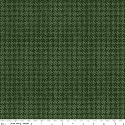 All About Plaids Houndstooth C637 Green by Riley Blake Designs - Broken Check - Quilting Cotton Fabric