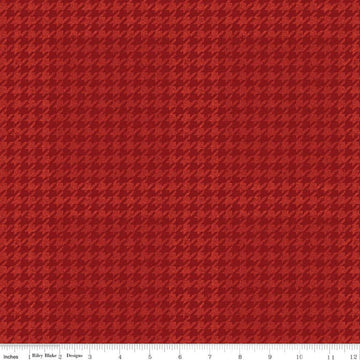 SALE All About Plaids Houndstooth C637 Red by Riley Blake Designs - Broken Check - Quilting Cotton Fabric
