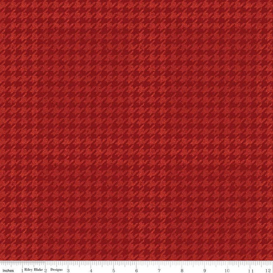 SALE All About Plaids Houndstooth C637 Red by Riley Blake Designs - Broken Check - Quilting Cotton Fabric