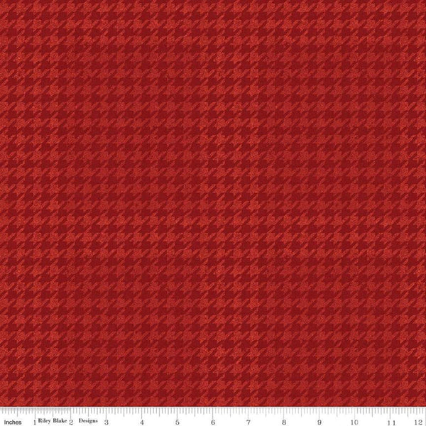 SALE All About Plaids Houndstooth C637 Red by Riley Blake Designs - Broken Check - Quilting Cotton Fabric