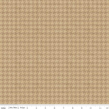 All About Plaids Houndstooth C637 Tan - Riley Blake Designs - Broken Check - Quilting Cotton Fabric