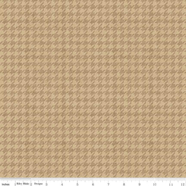 All About Plaids Houndstooth C637 Tan by Riley Blake Designs - Broken Check - Quilting Cotton Fabric