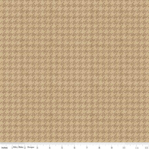 All About Plaids Houndstooth C637 Tan by Riley Blake Designs - Broken Check - Quilting Cotton Fabric